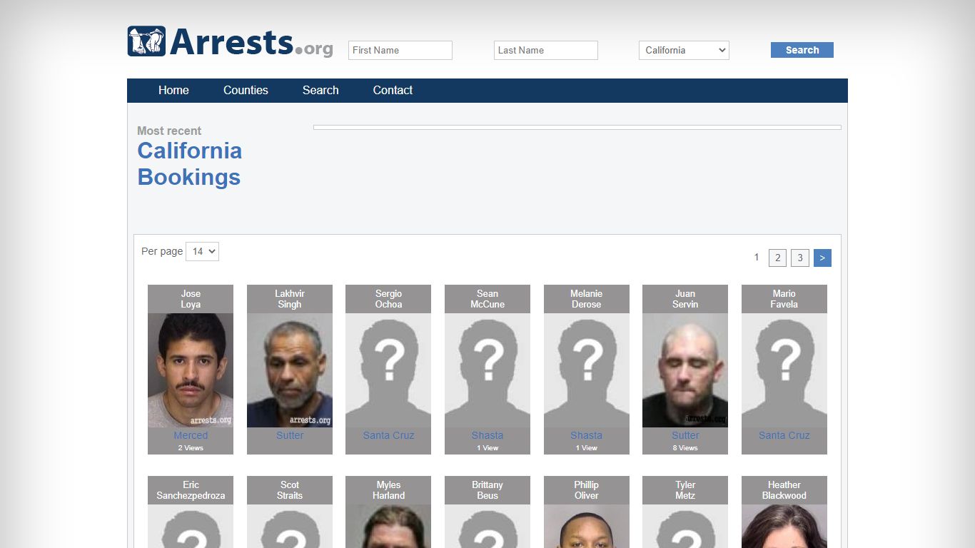 California Arrests and Inmate Search